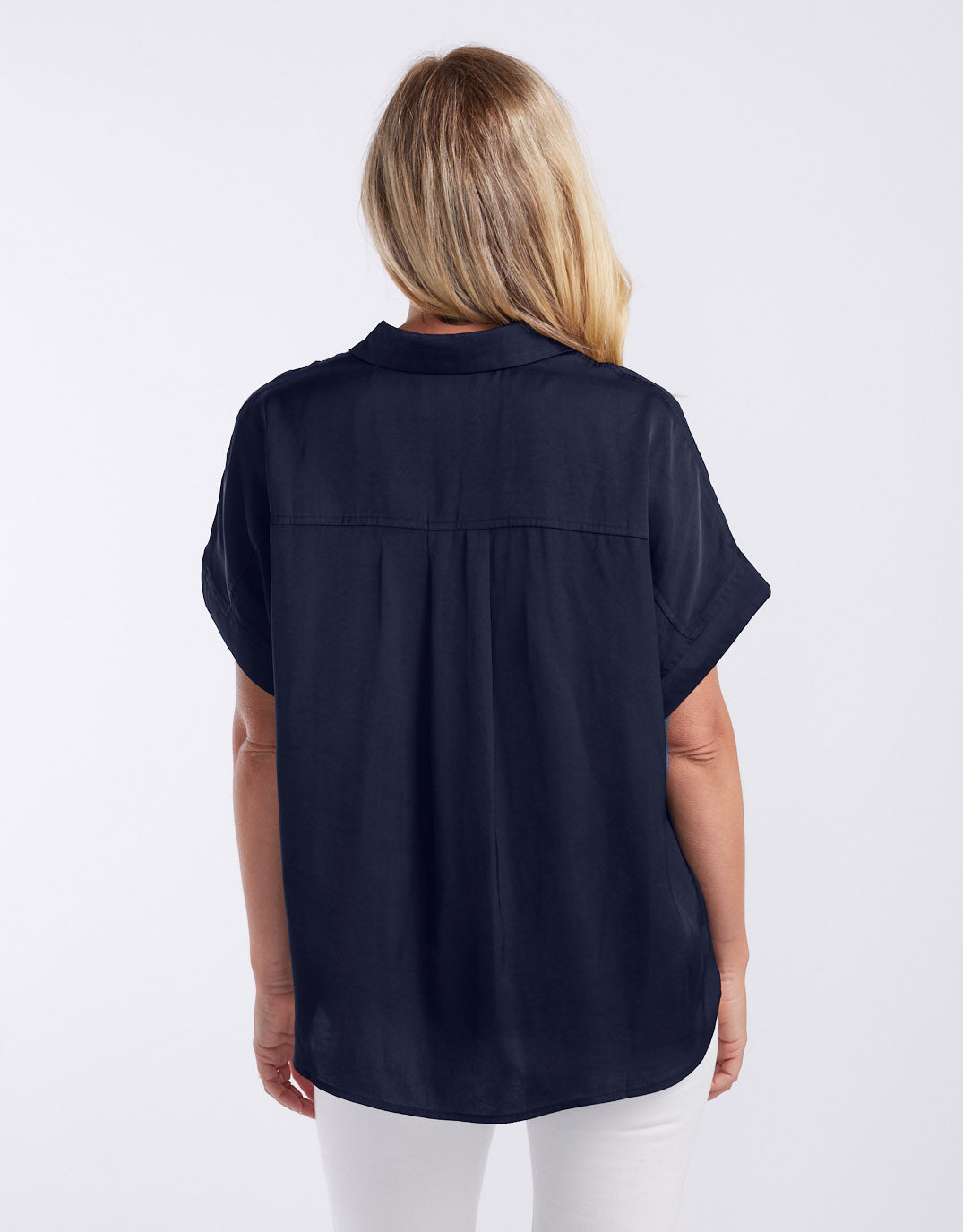 Effortless Drape Shirt - Dark Navy
