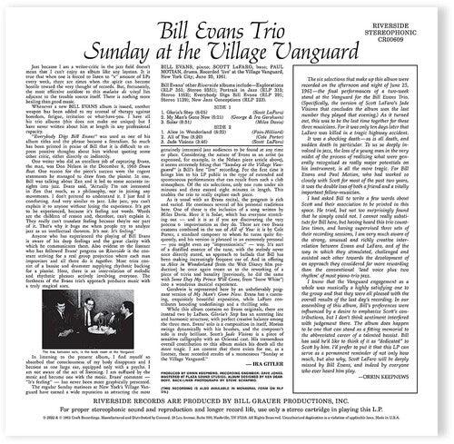 Bill Evans- Sunday At The Village Vanguard (Original Jazz Classics Series) [ VINYL LP ]