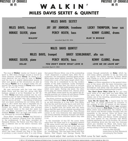 Miles Davis All Stars- Walkin' (original Jazz Classics Series) [ VINYL LP ]