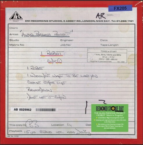 Alan Parsons- I Robot (work In Progress) -RSD25 [ VINYL LP ]