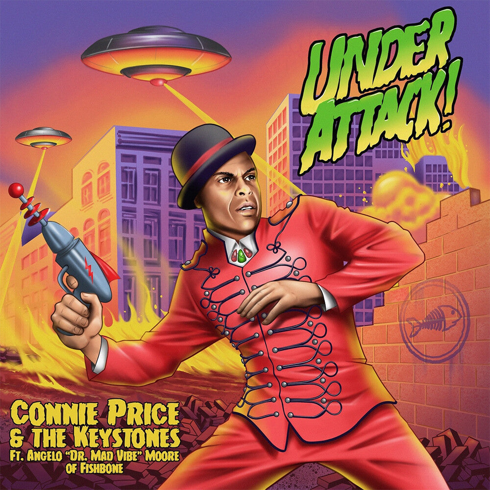 Connie Price & The Keystones ft. Angelo Moore of Fishbone- Under Attack! b/w Under Attack! (Professor Shorthair Remix) [Purple & Green Splatter] [ VINYL LP ]