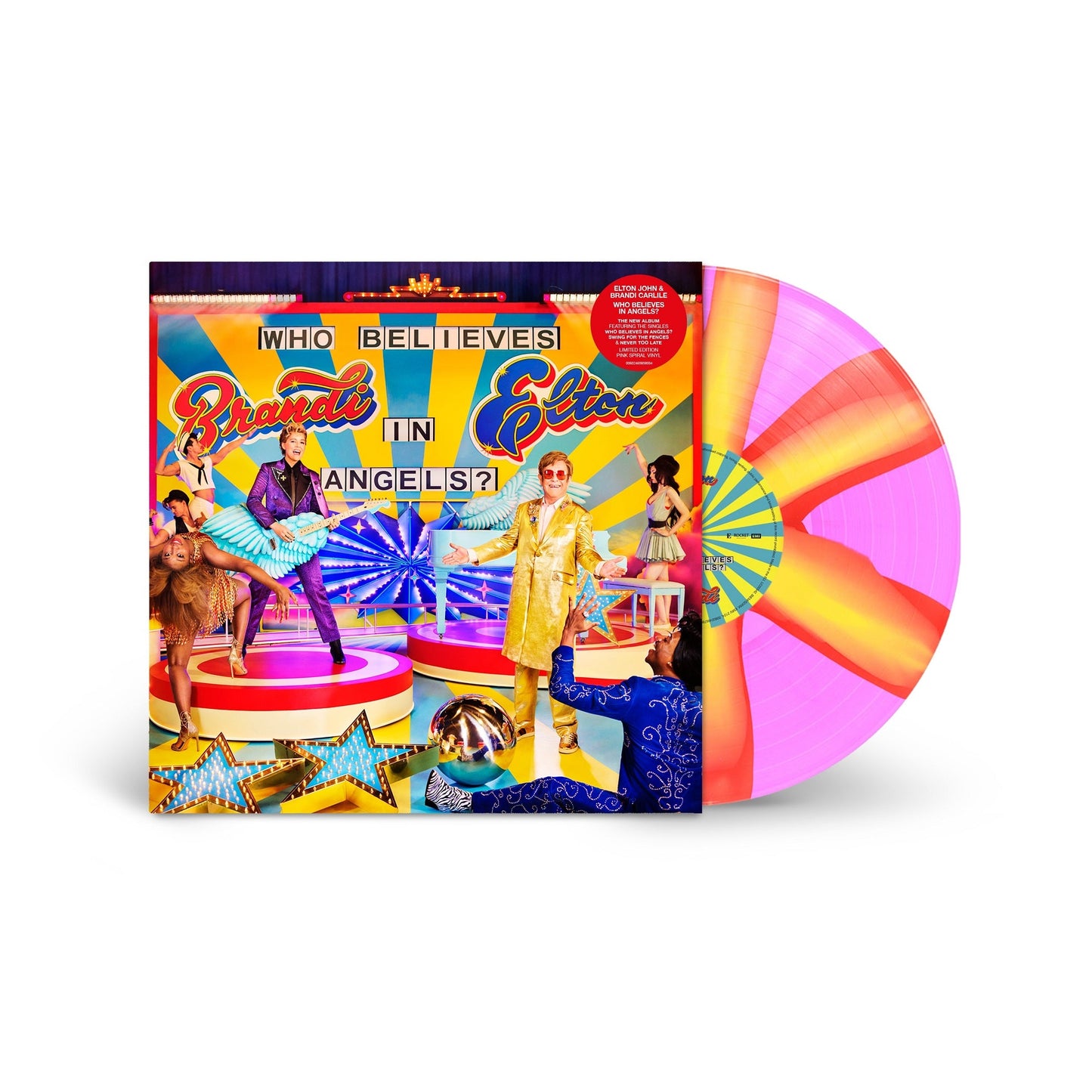 Elton John & Brandi Carlile- Who Believes in Angels? [Pink Spiral LP] (Indie Exclusive Vinyl) [ VINYL LP ]