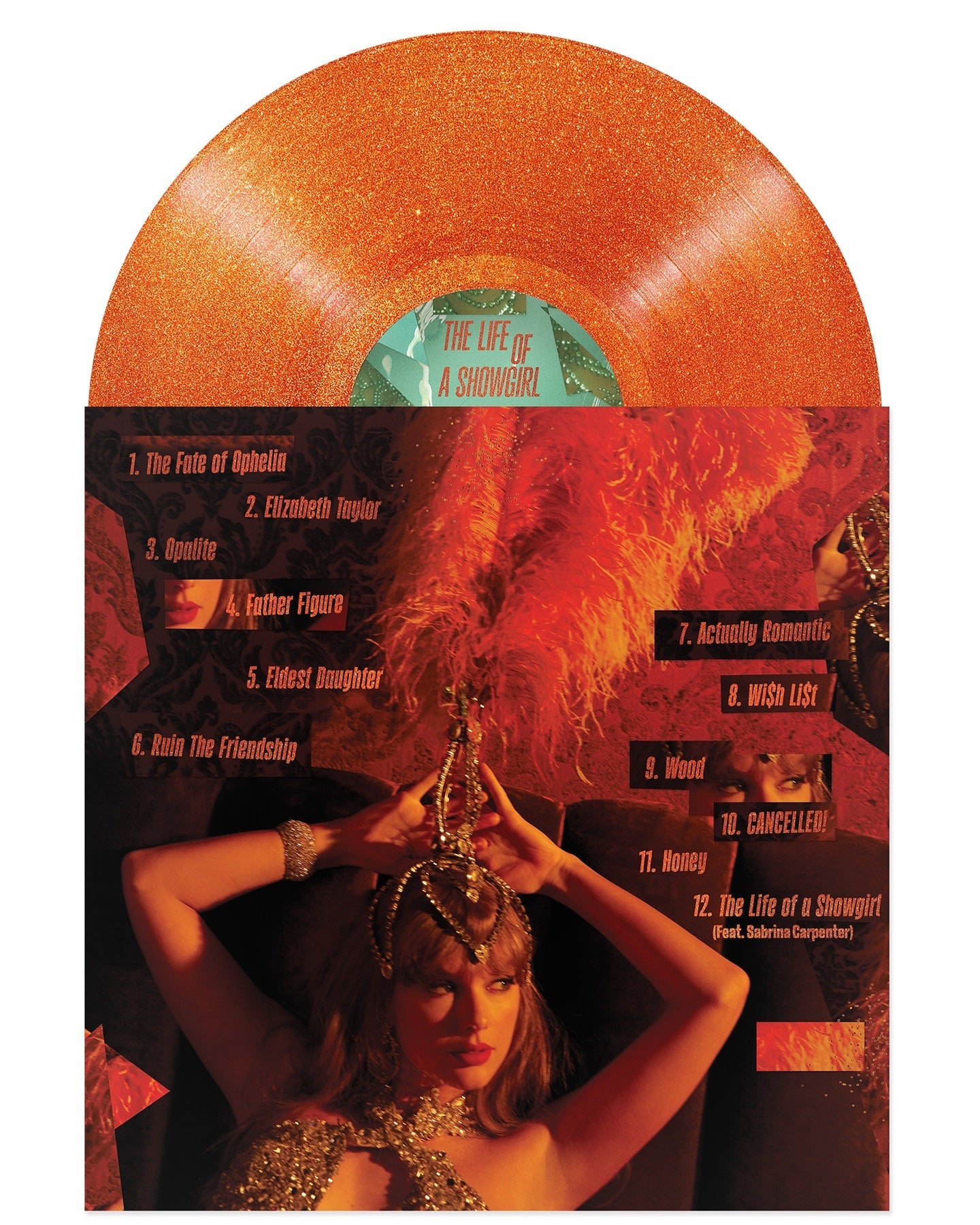 Taylor Swift- The Life of a Showgirl [Sweat and Vanilla Perfume Portofino Orange Glitter Vinyl] [ VINYL LP ]