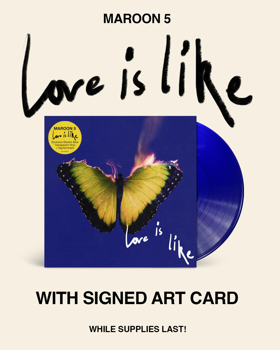 Maroon 5- Love Is Like (Indie Exclusive Vinyl) (Blue Vinyl, Signed Insert) (SEAM SPLIT) (DAMAGED) [ VINYL LP ]