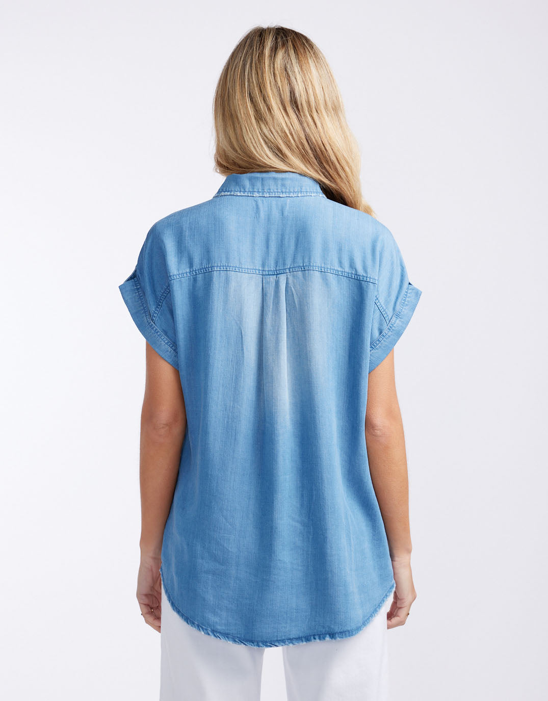 Amber Vintage Denim Short Sleeve Shirt - Chambray