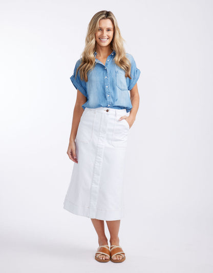 Amber Vintage Denim Short Sleeve Shirt - Chambray
