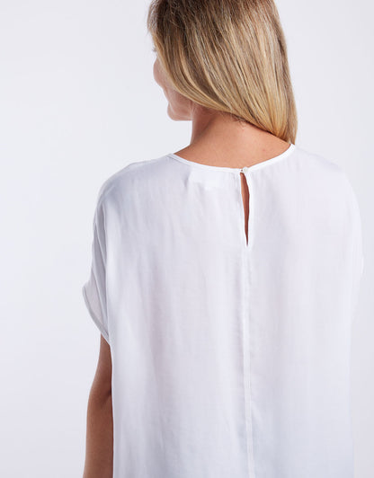 Effortless Camille Shell Top - White