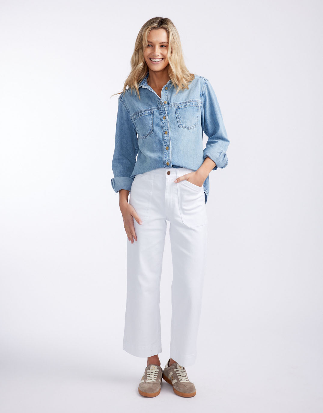Claudia Relaxed Shirt - Mid Wash