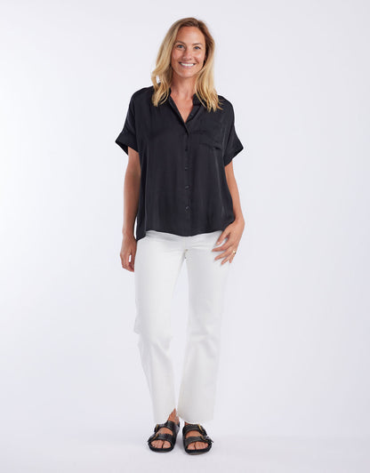 Effortless Drape Shirt - Black