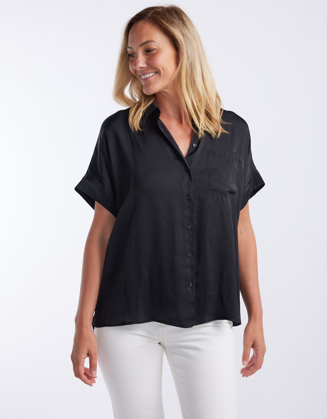 Effortless Drape Shirt - Black