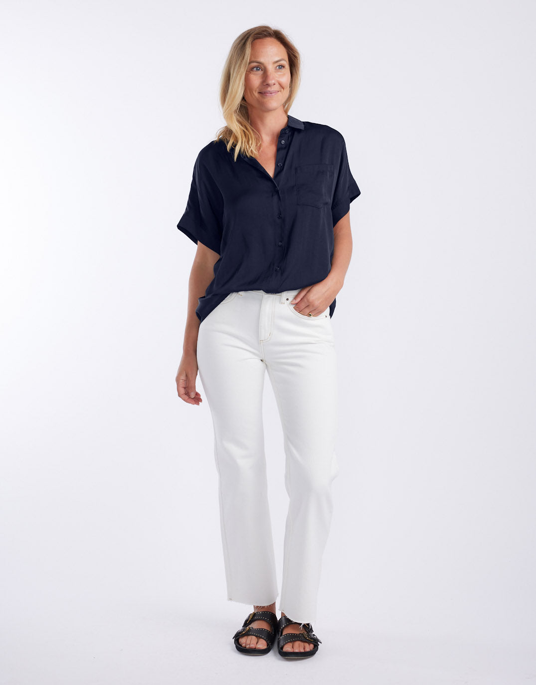 Effortless Drape Shirt - Dark Navy