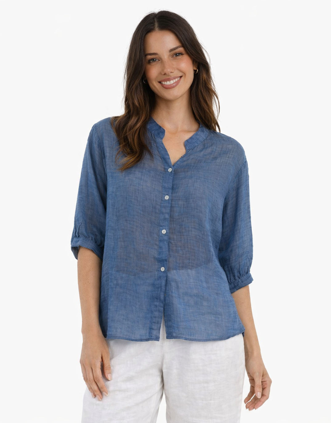 Allegra Linen Shirt - Denim