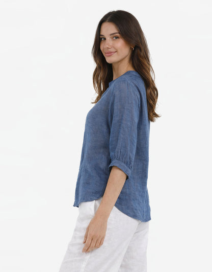 Allegra Linen Shirt - Denim